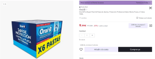 6 Pastas Dientes Oral-B Pro Expert Protección o Sensibilidad por 9,99€