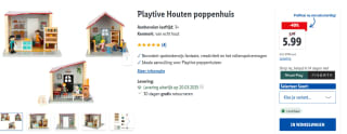 Playtive Houten poppenhuis voor €5,99 bij Lidl