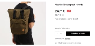 Mochila Timberpack Heritage de 23L por 24.99€