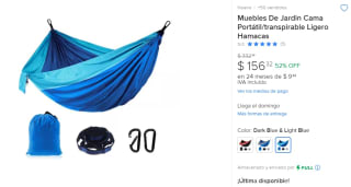 Hamaca Cama Portátil Transpirable por $156 en Mercado Libre
