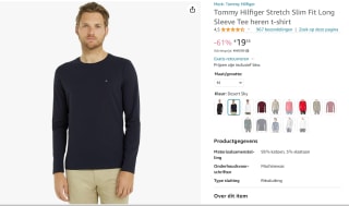 Tommy Hilfiger Stretch Slim Fit Long Sleeve voor €19,35 bij Amazon