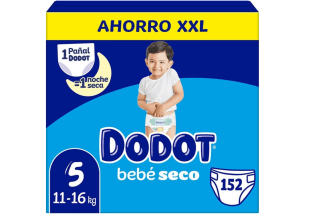 Pañales Dodot Bebé Seco Pack Ahorro Tallas 3 a 6 Triple Sistema de Protección Antifugas, Nº 1 Ultra Seco Triple Capa Absorbente hasta 12h por solo 37,97€ (Nuevos usuarios por 22,79€)