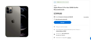 iPhone 12 Pro Max 128GB Reacondicionado por $7,553 en Walmart con cupón