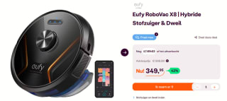 Eufy RoboVac X8 Hybrid EU Robotstofzuiger met dweilfinctie voor €349,95 bij Ibood