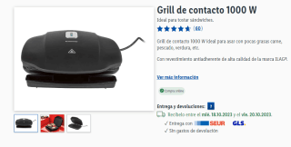 SilverCrest Grill de contacto de 1000W por 9,99€