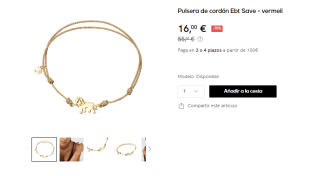 TOUS (Eugenia Martínez de Irujo) - Pulsera cordón Ebt león por 16€