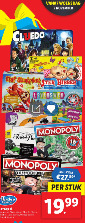 Diverse bordspellen voor €19,99 bij de Lidl