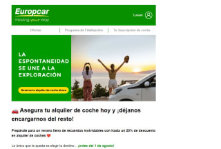 Hasta 20% descuento en Europcar