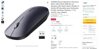 Mouse UGREEN Inalámbrico Silencioso por $184 | Amazon