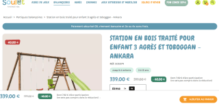 Station en bois traité et toboggan Ankara à 339€