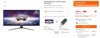 MSI MAG401QR 40" LED IPS UWQHD 155Hz USB-C por 349€