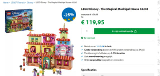Lego Het magische huis van de familie Madrigal voor €119,14 bij Goodbricks