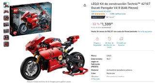 LEGO Kit Technic Ducati Panigale por $1,399 en Amazon