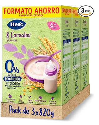 Pack x3 Papilla 8 Cereales Hero 820 gr por 10.79€