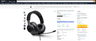 Headset Gamer JBL Quantum 100 - R$ 146,98