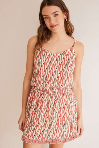 Vestido corto estampado étnico por 7.99€