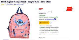 Stitch Made For Fun rugzak voor €11,40 bij Bol