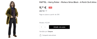 Harry Potter Muñeco Sirius Black Mattel HCJ34 por 9.99€