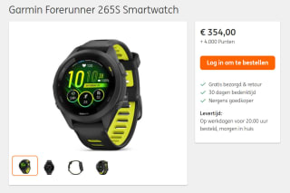 Multisport horloge met hartslagmeting en gps FORERUNNER 265S voor €354 + 4.000 ING punten