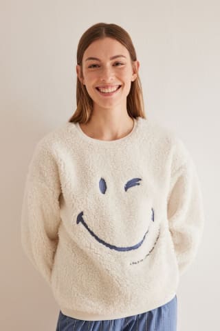 Sudadera borreguito blanco SmileyWorld por 5,99€