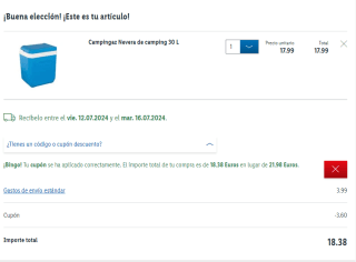 Campingaz Nevera de camping 30 L por 14,40€