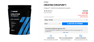 Créatine Monohydrate Créapure - 500G à 17,99€