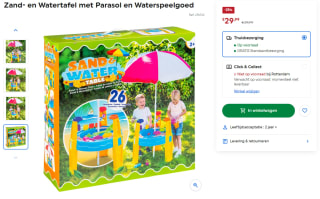 Zand- en Waterspeelplaats met Parasol voor €29,99 bij Smyths Toys