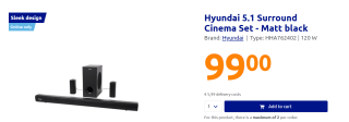 Hyundai Electronics – Soundbar Surround Set 5.1 voor €99 in de Action webshop