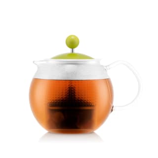 Theepot met glazen greep en gekleurde deksel, 0.5 l voor €8,95 dmv code