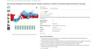 Lanzador DinoSquad Tricera-Blast marca Nerf por 9,99€