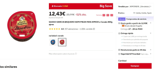Queso Garcia Baquero curado 930g Aprox por solo 12,43€