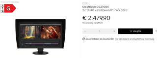 Eizo ColorEdge CG2700X 27" monitor voor €2479,90 bij Dustin Home