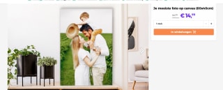 Eigen foto op canvas (60x40cm) voor €14,99 bij Actie van de dag