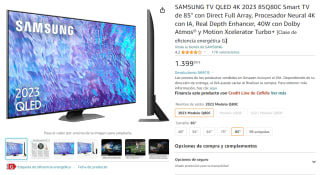 TV QLED 85" Samsung TQ85Q80C 4k Ultra HD Smart TV Quantum HDR por 1399€