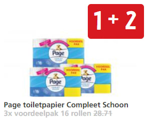 Page toiletpapier Compleet Schoon 1 + 2 gratis bij Jan Linders