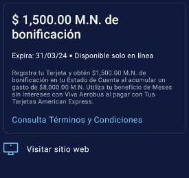 $1,500 de bonificación en AMEX con VivaAerobus