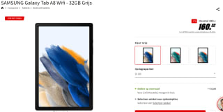 Samsung Galaxy Tab A8 WiFi 32GB Grijs voor €160,32 bij de Mediamarkt