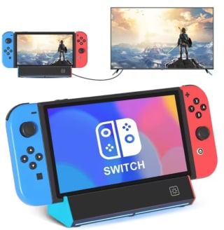 Base de estación de carga portátil con adaptador HDMI 4K/USB 2.0/puerto tipo C para Nintendo Switch + OLED por 10,12€