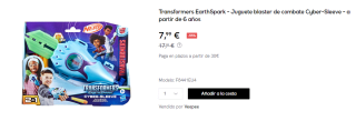 Lanzador Cyber-Sleeve Transformers Hasbro por 7.99€
