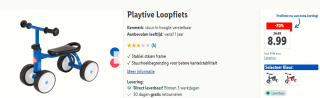 Loopfiets Playtive met stalen frame voor €8,99 in de Lidl webshop