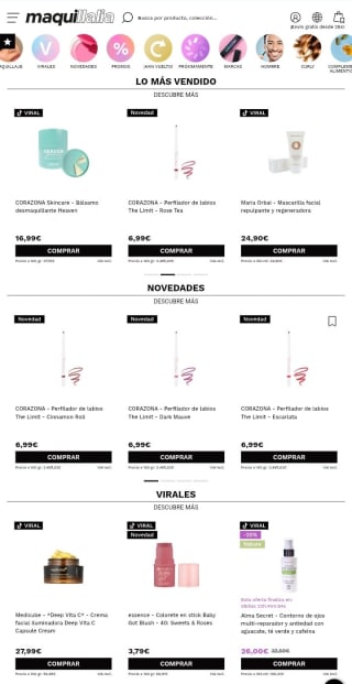 -12% de Descuento en Toda la Web Maquillalia.