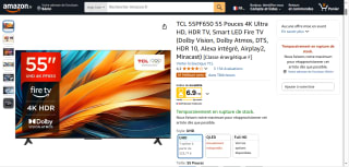 TV 55" TCL 55PF650 (2024) - LED, 4K UHD, HDR10 à 323,71€
