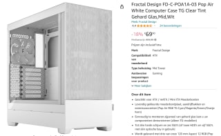 Fractal Design Pop Air White TG Clear voor €69,90 bij Amazon.nl