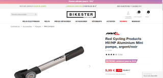 Mini pompe Red Cycling Products HV/HP Aluminium à 5,99€