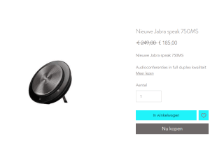 Jabra speak speakerphone 750MS voor €185 bij Tenw-online