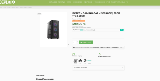PCTEC Gaming GA2 i5 12400F 32GB 1TB 4060 por solo 599€