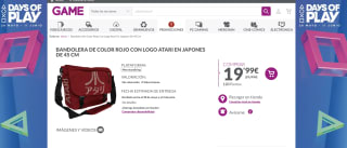 Bandolera grande con logo de Atari en japonés roja a solo 19,99€