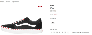 Vans Ward hartjesschoenen voor kinderen voor €24,99 bij Schuurman-Schoenen