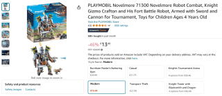 Playmobil Novelmore Gevechtsrobot (71300) voor €13,49 bij Amazon