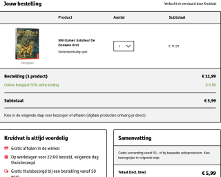 999 Games Saboteur De Donkere Grot voor €5,99 bij Kruidvat